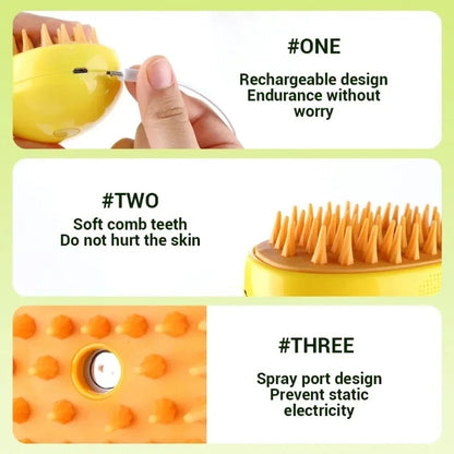 Pet Steam Brush Cat Dog Cleaning